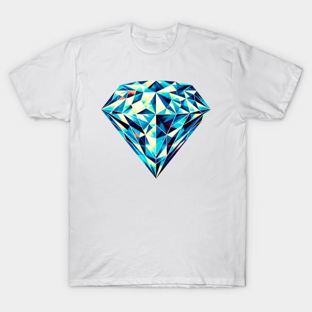 Geometric Brilliance: Vibrant Diamond Design T-Shirt by AmandaOlsenDesigns